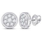 14kt White Gold Diamond Cluster Earrings: A Captivating Sparkle - Top View