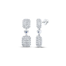 Load image into Gallery viewer, 14kt White Gold Diamond Cascade Earrings - Top View