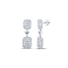 14kt White Gold Diamond Cascade Earrings - Top View