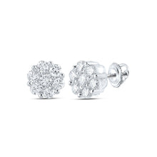 Load image into Gallery viewer, Radiant Blossom Diamond Cluster Earrings - Top View