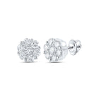 Radiant Blossom Diamond Cluster Earrings - Top View