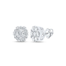 Load image into Gallery viewer, Sparkling Diamond Blossom Earrings - Top View