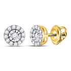14kt White Gold Radiant Diamond Halo Earrings 1/4 Cttw - Top View