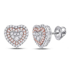 14kt White Gold Heart-Shaped Diamond Earrings: A Timeless Romance - Top View