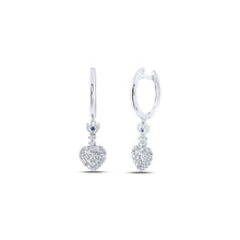 Load image into Gallery viewer, Heartbeat of Elegance Diamond Hoop Earrings - Top View