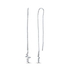 Heartbeat Sparkle: 14kt White Gold Diamond Threader Dangle Earrings - Top View