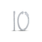 14kt White Gold Diamond Brilliance Hoop Earrings - Top View