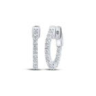 14kt White Gold Diamond Brilliance Hoop Earrings - Top View