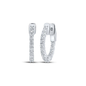 14kt White Gold Diamond Brilliance Hoop Earrings - Top View