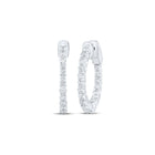 14kt White Gold Diamond Brilliance Hoop Earrings - Top View