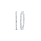 14kt White Gold Diamond Brilliance Hoop Earrings - Top View