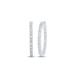 14kt White Gold Diamond Brilliance Hoop Earrings - Top View
