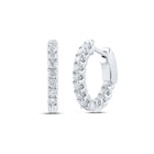 14kt White Gold Diamond Brilliance Hoop Earrings - Top View