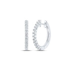 14kt White Gold Diamond Brilliance Hoop Earrings - Top View
