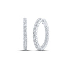 14kt White Gold Diamond Brilliance Hoop Earrings - Top View