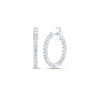14kt White Gold Diamond Brilliance Hoop Earrings - Top View