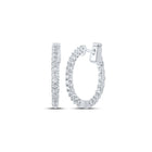 14kt White Gold Diamond Brilliance Hoop Earrings - Top View