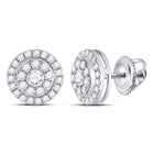 14kt White Gold Mesmerizing Diamond Cluster Stud Earrings  Top View from Splendid Jewellery