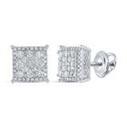 14kt White Gold Square Diamond Earrings - Radiant Brilliance Collection - Top View