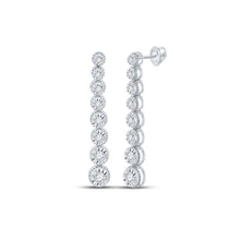 Load image into Gallery viewer, 14kt White Gold Diamond Cascade Earrings: A Symphony of Elegance and Brilliance - Top View