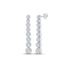 14kt White Gold Diamond Cascade Earrings: A Symphony of Elegance and Brilliance - Top View