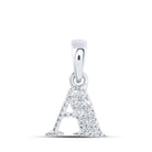 Elegance Engraved: 10kt White Gold Diamond Initial Pendant - Splendid Jewellery
