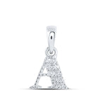 Elegance Engraved: 10kt White Gold Diamond Initial Pendant - Splendid Jewellery
