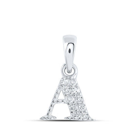 Elegance Engraved: 10kt White Gold Diamond Initial Pendant - Splendid Jewellery