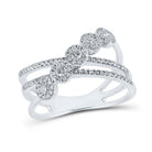 Elegance in Motion: 10kt White Gold Diamond Crossover Fashion Ring - Splendid Jewellery