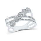Elegance in Motion: 10kt White Gold Diamond Crossover Fashion Ring - Splendid Jewellery