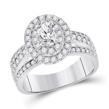 Load image into Gallery viewer, Elegance Personified: 14kt White Gold Oval Diamond Halo Bridal Wedding Engagement Ring - Splendid Jewellery