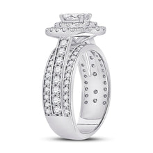 Load image into Gallery viewer, Elegance Personified: 14kt White Gold Oval Diamond Halo Bridal Wedding Engagement Ring - Second Side View