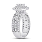 Elegance Personified: 14kt White Gold Oval Diamond Halo Bridal Wedding Engagement Ring - Second Side View