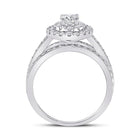Elegance Personified: 14kt White Gold Oval Diamond Halo Bridal Wedding Engagement Ring - Side View