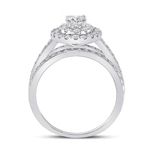 Load image into Gallery viewer, Elegance Personified: 14kt White Gold Oval Diamond Halo Bridal Wedding Engagement Ring - Splendid Jewellery