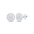 Elegant 10kt White Gold Baguette Diamond Circle Earrings for Men - 5/8 Cttw - Splendid Jewellery