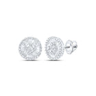 Elegant 10kt White Gold Baguette Diamond Circle Earrings for Men - 5/8 Cttw - Splendid Jewellery