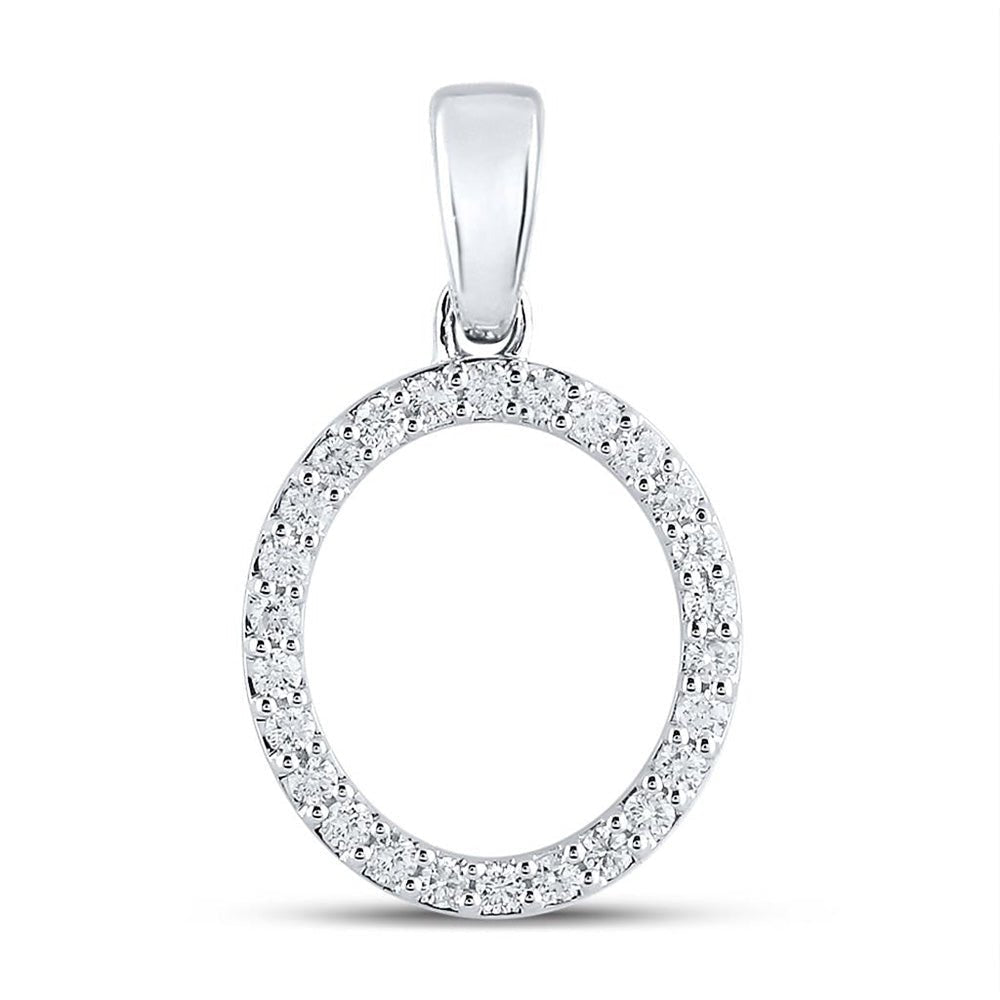 Elegant 10kt White Gold Diamond Initial Pendant - Personalized Letter Necklace - Splendid Jewellery