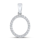 Elegant 10kt White Gold Diamond Initial Pendant - Personalized Letter Necklace - Splendid Jewellery