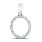 Elegant 10kt White Gold Diamond Initial Pendant - Personalized Letter Necklace - Splendid Jewellery
