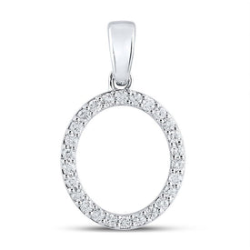 Elegant 10kt White Gold Diamond Initial Pendant - Personalized Letter Necklace - Splendid Jewellery