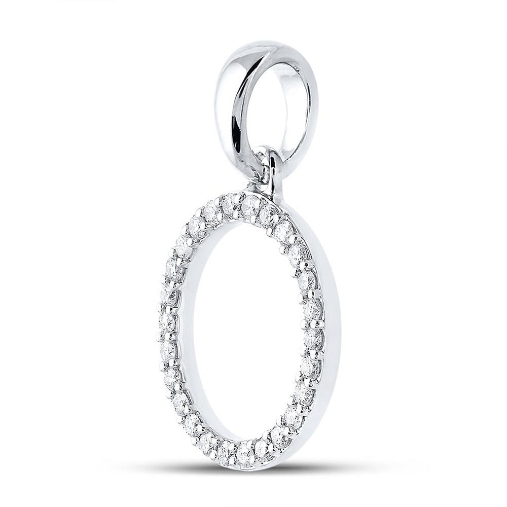 Elegant 10kt White Gold Diamond Initial Pendant - Personalized Letter Necklace - Splendid Jewellery