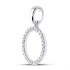 Elegant 10kt White Gold Diamond Initial Pendant - Personalized Letter Necklace - Splendid Jewellery