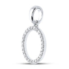 Elegant 10kt White Gold Diamond Initial Pendant - Personalized Letter Necklace - Splendid Jewellery