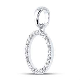 Elegant 10kt White Gold Diamond Initial Pendant - Personalized Letter Necklace - Splendid Jewellery