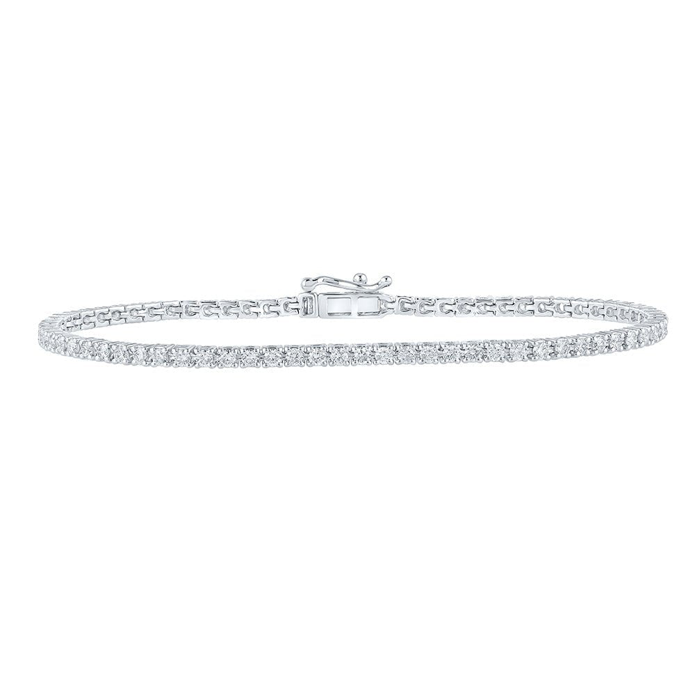 Elegant 10kt White Gold Diamond Tennis Bracelet - 2 Carat Total Weight - Splendid Jewellery