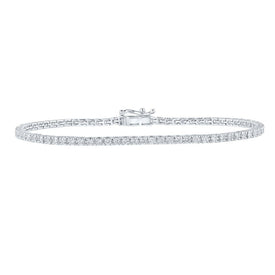 Elegant 10kt White Gold Diamond Tennis Bracelet - 2 Carat Total Weight - Splendid Jewellery