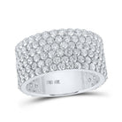 Elegant 10kt White Gold Men's Round Diamond 6 - Row Pave Band Ring - 6 - 1/2 Cttw - Splendid Jewellery