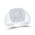 Elegant 10kt White Gold Men's Square Diamond Ring - 3/4 Cttw - Splendid Jewellery
