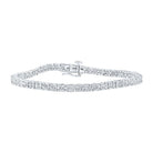 Elegant 10kt White Gold Round Diamond Tennis Bracelet - 1 Cttw - Splendid Jewellery